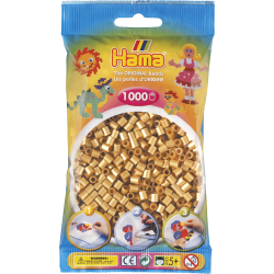 Guld midi perler - 1000 stk. i pose - Hama