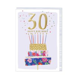 Happy Birthday 30 år med guld print - Fødselsdagskort & kuvert