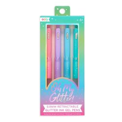 4 Pastel Ink Gel Pens med glitter & ergonomisk greb - Ooly