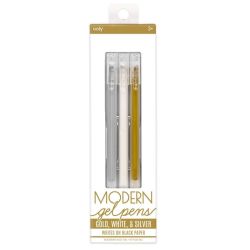 Modern Gel Pens - Guld, sølv & hvid - Ooly