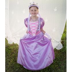 Rapunzel prinsessekjole (7-8 år) - Great Pretenders