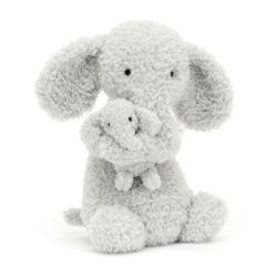 Huddles grå elefant med baby - Bamse 26 cm - Jellycat