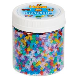 Transparente perler - 3000 midi perler i bøtte - Hama