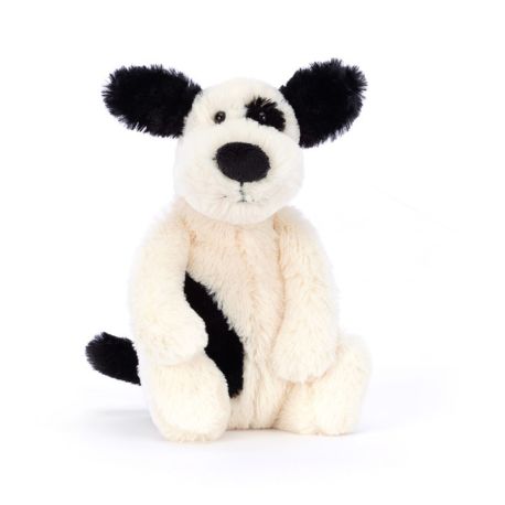 Sort og hvid hvalp - Lille Bashful bamse - Jellycat