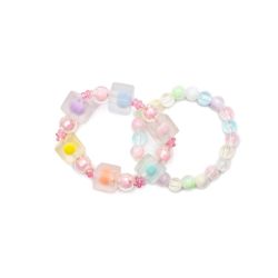 2 stk. pastel armbånd med chunky perler