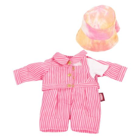 Pink striber dragt, bluse & hat - Dukketøj (30-33 cm)