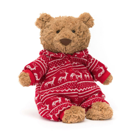 Bartholomew bjørn med vinterpyjamas - Bamse 26 cm