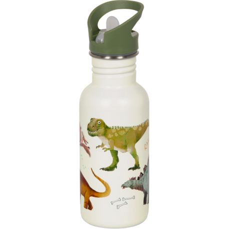 Dinosaur drikkeflaske i stål med vippetud - 500 ml