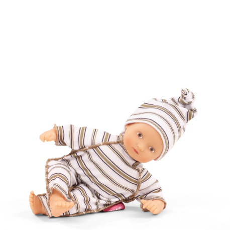 Lille dukke med Urban Stripes dragt & hue - Muffin dreng (20 cm)