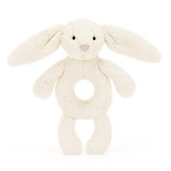 Creme hvid kanin - Bashful blød rangle 18 cm