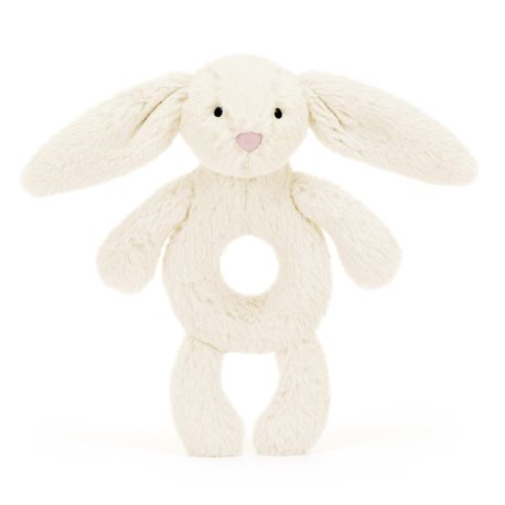 Creme hvid kanin - Bashful blød rangle 18 cm